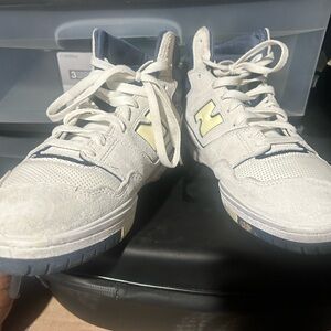 New Balance White and Blue Sneakers